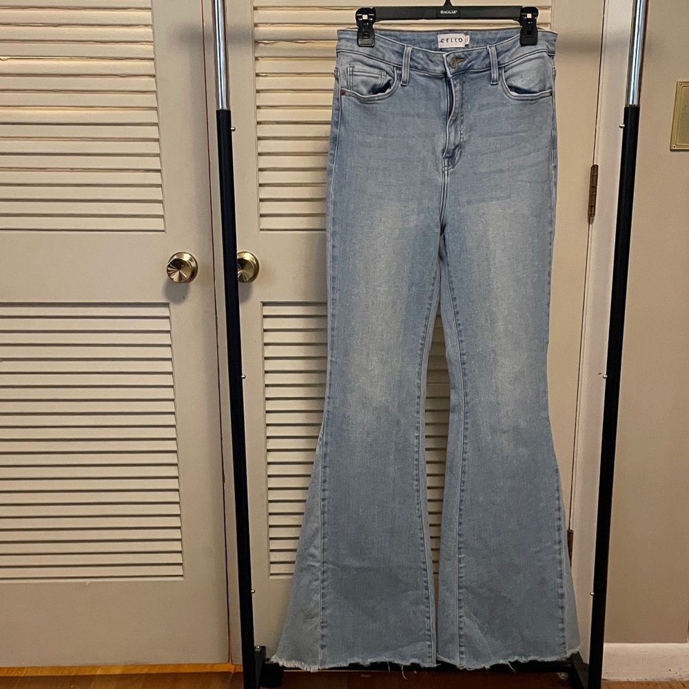 Cello Light Blue Flare Jeans, Tall